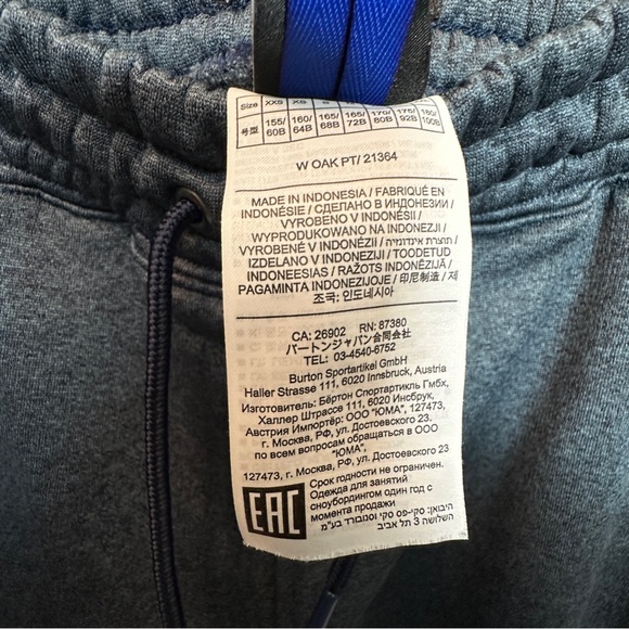 Burton Jogger Sweatpants Heather Blue Fleece Relaxed Fit Women’s Size Medium - Picture 4 of 6